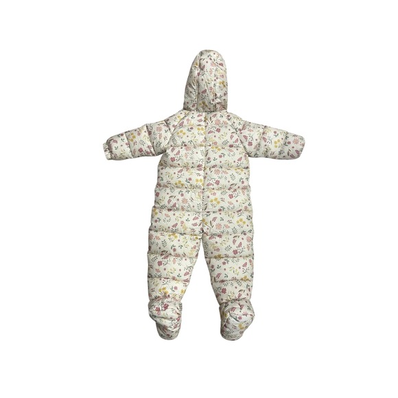 Purebaby Quilted Floral Grow Suit Snowsuit 12–18 Months Hooded Cozy Cottagecore - Picture 3 of 7